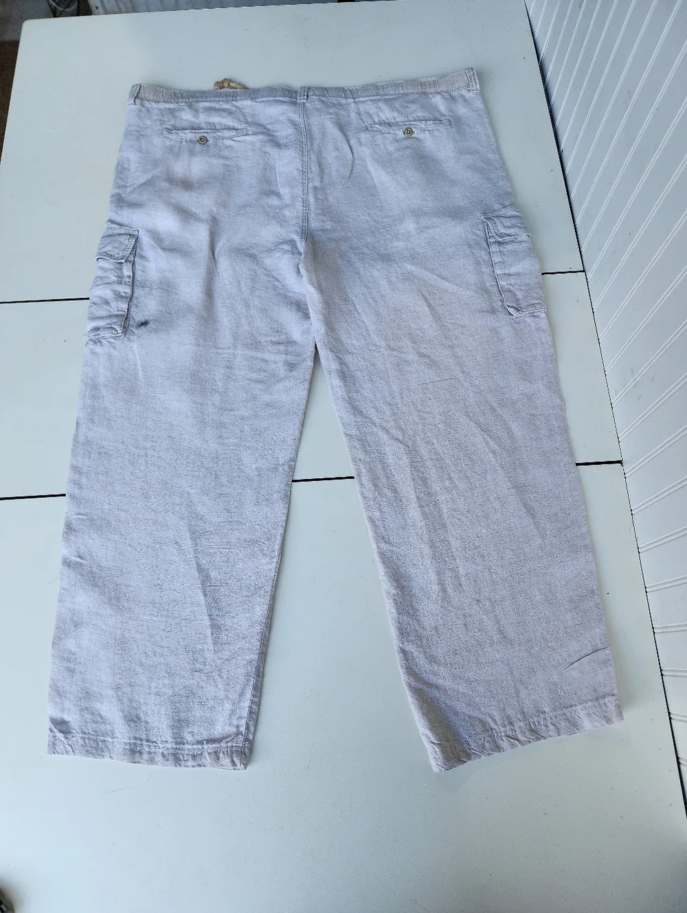 Tommy Bahama Relax Cargo Pants Mens Beige Cream Lightweight 100% Linen XL